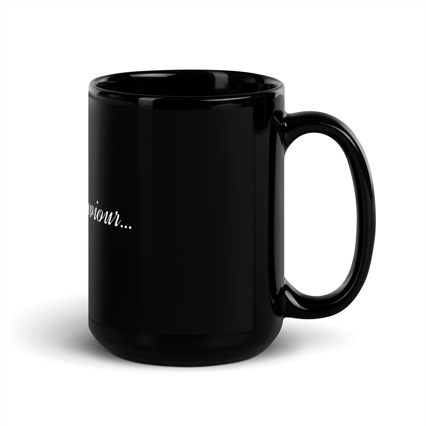 Jesus Our Saviour Black Glossy Mug