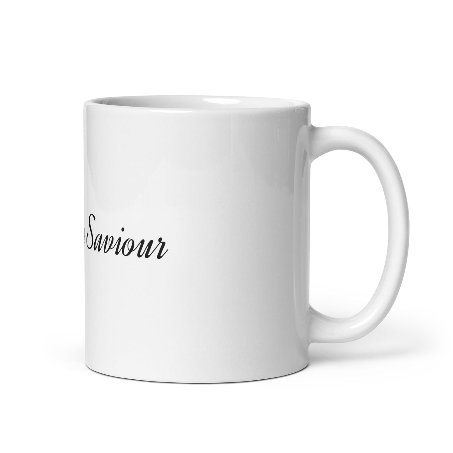 Jesus Our Saviour White glossy mug