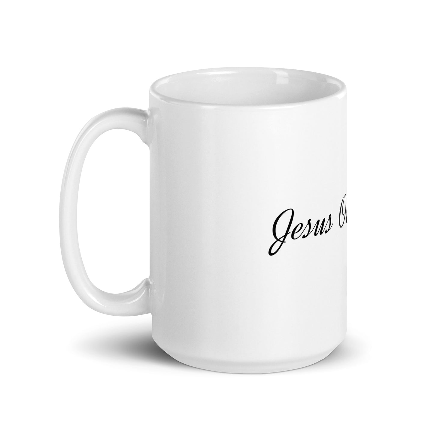 Jesus Our Saviour White glossy mug